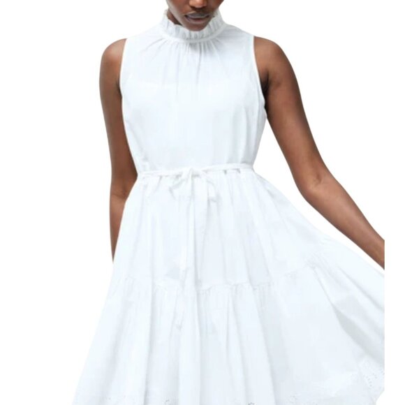 NWT FRENCH CONNECTION Womens Rhodes Conscious Poplin White‎ Shirt Dress - Picture 10 of 13